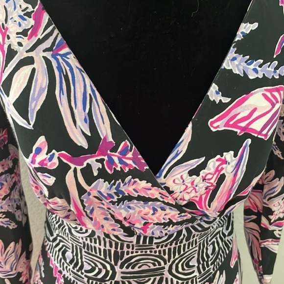 $218 Lilly Pulitzer Fleuris Midi Dress In Onyx 0014 - Picture 6 of 12